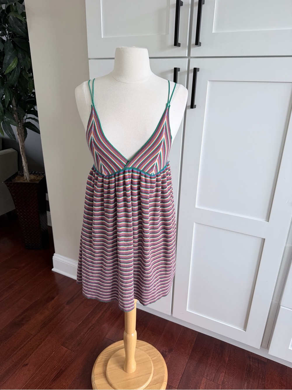 ZARA Striped Knit Dress Size Small Boho Hippie Festival - Picture 4 of 11